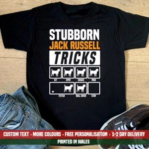 Stubborn Jack Russell Tricks T Shirt Funny Dog Dad Daddy Fathers Day Gift Top - Imagen 1 de 1