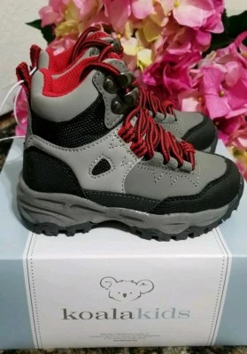 NEW Koala Kids Boys Hard Sole Gray/Red Boots Size 5 Toddler - Image 1 of 4