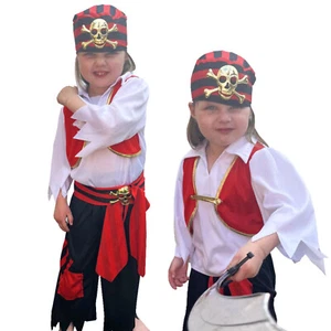 Children's Pirate Carribean Fancy Dress Role Play Costume Boys Kids Age 5-7 Yrs - Picture 1 of 3