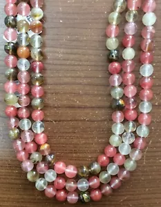 Natural Watermelon Quartz Highly Polished Round Beads 15” Size 4mm To 12mm - Picture 1 of 4