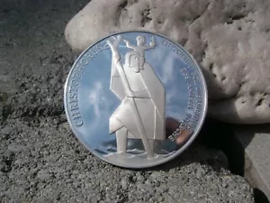 1962 PORSCHE CHRISTOPHORUS Calendar Coin Münze Medaille - FINE SILVER reissue! - Picture 1 of 7