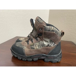 Tecs Unisex Hunting Boots Brown Black Camouflage Leather High Top Lace Up 8.5 W - Picture 1 of 8