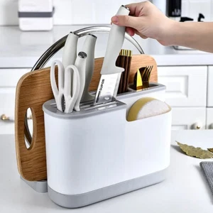 Kitchen Tool Organizer Utensils Holder Container with Lid/Board Holder - Picture 1 of 5