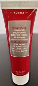 Korres Wild Rose Advanced Brightening Sleep Facial Travel .68 fl oz 20ml New - Picture 1 of 4