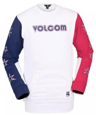 NWT Volcom Mens Let It Storm Crew Fleece US Snowboard Team Olympic USA Medium - Image 1 of 4