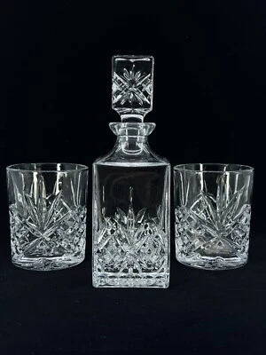 4pc Shannon Crystal By Godinger Dublin Collection Decanter Whiskey Glasses Lot - Image 1 of 4