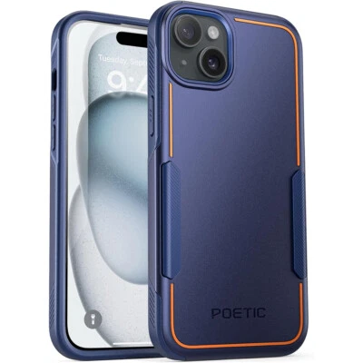 For iPhone 15 Plus Case | Poetic Tough Lightweight Slim Shockproof Cover NavyBlu - Image 1 of 4
