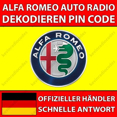 ✅ALFA ROMEO RADIO DEKODIEREN PIN CODE 147 159 4C BRERA GIULIETTA GT MITO SPIDER✅ - Bild 1 von 4