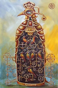 ORIGINAL Oil Painting canvas modern CONTEMPORARY steampunk Art by Pronkin 2022 - Picture 1 of 10