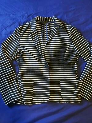 Blazer Willi Smith Jersey Talla 12 Blanco y Negro Rayas Usado en Excelente Condición Foto 1 de 4