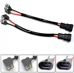 Conversion Wire 9005 HB3 to H7 Two Harness Bulb DRL Daytime Connector Adapter - Picture 1 of 6