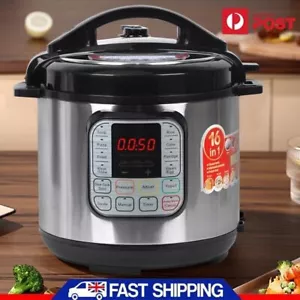 6L Electric Pressure Cooker Multi Use Cooking Cooker Stainless Steel LED Display - Picture 1 of 13