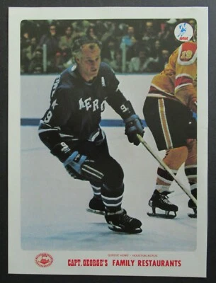 1974-75 Capt. Foto Premium de Hockey George's Gordie Howe Houston Aeros ¡RARA! Foto 1 de 2