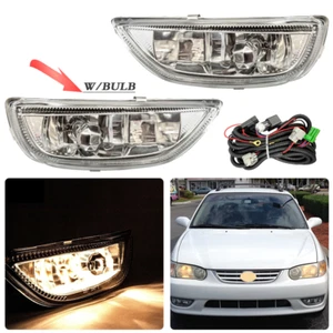 FOG LIGHTS SET L+R CLEAR LENS WITH WIRING HARNESS For 2001 2002 TOYOTA COROLLA - Picture 1 of 8