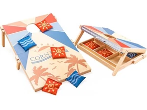 Cornhole Spiel 3’x2’ Sitzsack werfen Set Bretter Outdoor faltbar tragbar kompakt - Bild 1 von 17