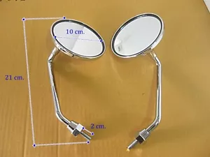 Fit YAMAHA AT2 AT CT 2 3 AT3 CHAPPY LB50 CT3 CT2 CHROME Side Mirror SET 8mm. - Picture 1 of 6