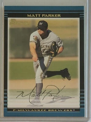 2002 Bowman Gold #384 Matt Parker Milwaukee Brewers Baseball Card  - Image 1 of 2