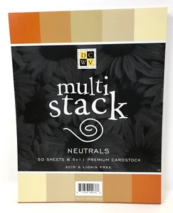 DCWV Multi Stack Neutrals 49 sheets 8.5 x 1 in Premium Cardstock Scrapbook - Picture 1 of 7