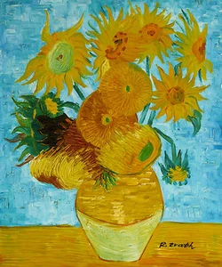 Quadro - vaso di fiori - dipinto a mano tela acrilico pittura natura morta moderna segno - Foto 1 di 1