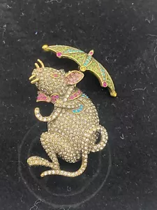 Heidi Daus Signed Octavius Crystal Accented Mouse Rat Pin - Picture 1 of 4