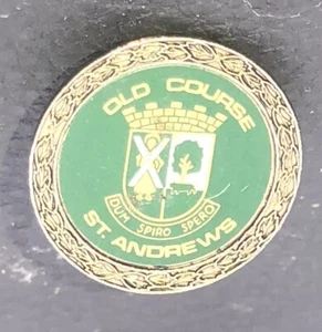 Vintage St. Andrews Old Course Golf Ball Marker Scotland Emblem Enamel Pin - Picture 1 of 6