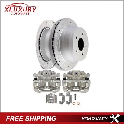 Rear For 1998-2004 Chevy S10 GMC Sonoma Brake Calipers Disc Rotors Slot Kit - Image 1 of 4