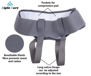 Cinturón de soporte para hernia ingle inguinal hernia alivio del dolor braguero para hombres mujeres - Imagen 1 de 6