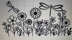 Blumen Libellen Aufkleber - Bild 1 von 1