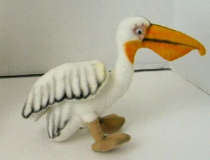 Hansa Pelican 6.5 X 8 inch White  Detailled! Stuffed Animal - Picture 1 of 3