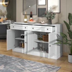 Sideboard Kommode Wohnzimmerschrank mit 2 Schubladen 4 Türen Anrichte Buffet - Bild 1 von 16