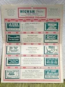 Vtg Wigwam Theater Coalgate OK 1968 Movie Theater Schedule Wild In The Streets - Picture 1 of 6