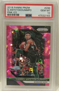 Giannis Antetokounmpo 2018 Panini Prizm #296 Pink Ice Refractor PSA 10 GEM Bucks - Picture 1 of 2