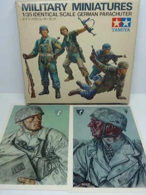 TAMIYA KIT 1/35 COD. MM112 GERMAN PARACHUTER  4 FIG. + 2 CARTOLINE  RIPRODUZIONI - Immagine 1 di 4
