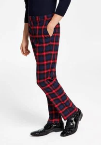 Tommy Hilfiger Herren Marine/Rot Modern Fit TH Flex Stretch Hose Größe 32W x 32L - Bild 1 von 1