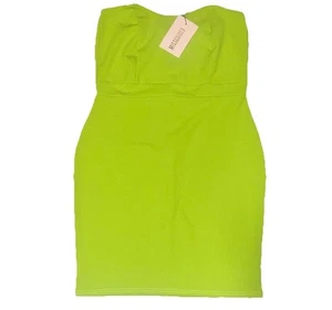 MISSGUIDED Neon Highlighter limettengrün Bodycon Kleid Größe 8 - Bild 1 von 5