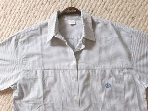 Bogner: Tolle Streifen-Bluse Gr.42 Kurzärmel, hellblau/weiß, wie neu, hochwertig - Bild 1 von 8