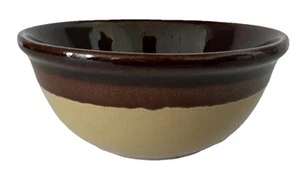 Ciotola in gres marrone da abbronzatura ceramica fattoria 5,5” rotonda x 2,25” alta vintage - Foto 1 di 11