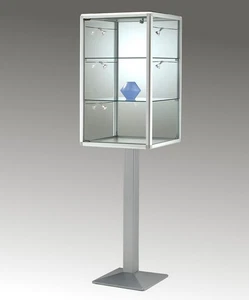 große Schmuck Vitrine Juwelier & Standfuß Alu abschließbar 200 cm hoch - Bild 1 von 1