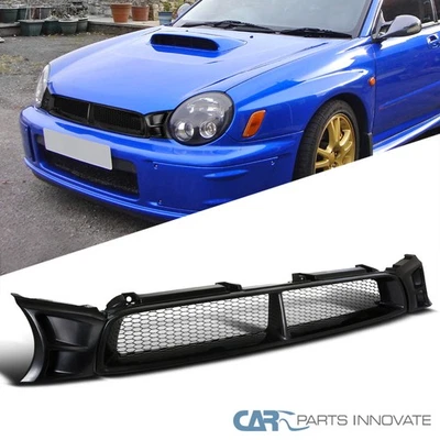 Fits 02-03 Subaru Impreza WRX STI Honeycomb Mesh Black Front Bumper Hood Grille - Image 1 of 4
