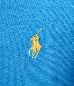 POLO RALPH LAUREN HERREN XL TÜRKIS PIMA BAUMWOLLE V-AUSSCHNITT LANGARM PONY PULLOVER - Bild 1 von 4