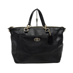 Auth COACH Pebbled Leather Colette Satchel F34508 Black Leather - Handbag - Picture 1 of 9