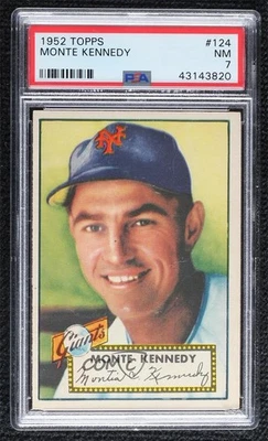 1952 Topps Monte Kennedy #124 PSA 7 - Image 1 of 3