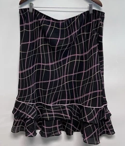Y2K Fashion Bug Black Chiffon Skirt Women Sz 22W 24W Sheer Whimsigoth Careerwear - Picture 1 of 7