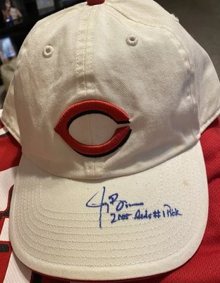 JAY BRUCE AUTOGRAPHED SIGNED BASEBALL CAP CINCINNATI REDS AWESOME - Image 1 of 3