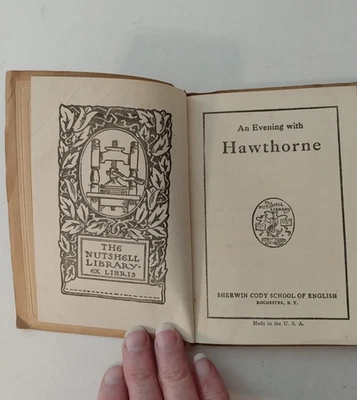 1927 An Evening With Hawthorne Nutshell Library Sherwin Cody Mini-Book PB - Image 1 of 4
