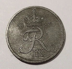 * Denmark * 2 öre  * 1967  *Zinc *  Cond.  1 +* - Picture 1 of 2