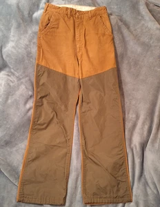 SafTbak Brown Hunting Pants Sz 31x31 Vintage Double Knee Brush Guard Made in USA - Picture 1 of 12
