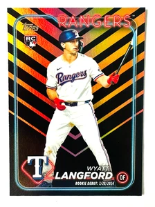 Actualización Topps 2024 Wyatt Langford NARANJA Y NEGRO Halloween RC #US341 ¡Rangers! - Imagen 1 de 3