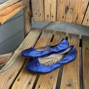 Sam Edelman Felicia Damen-Ballerinas metallic blau 9,5 glitzerndes Leder - Bild 1 von 20