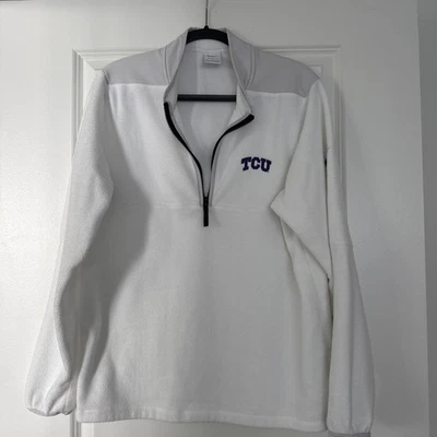 Nike TCU Horned Frogs White Quarter Zip Pullover Jacket Women's Size Medium M - Image 1 of 3